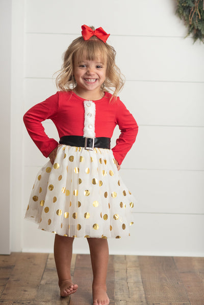 Santa Gold Dot Tulle Dress