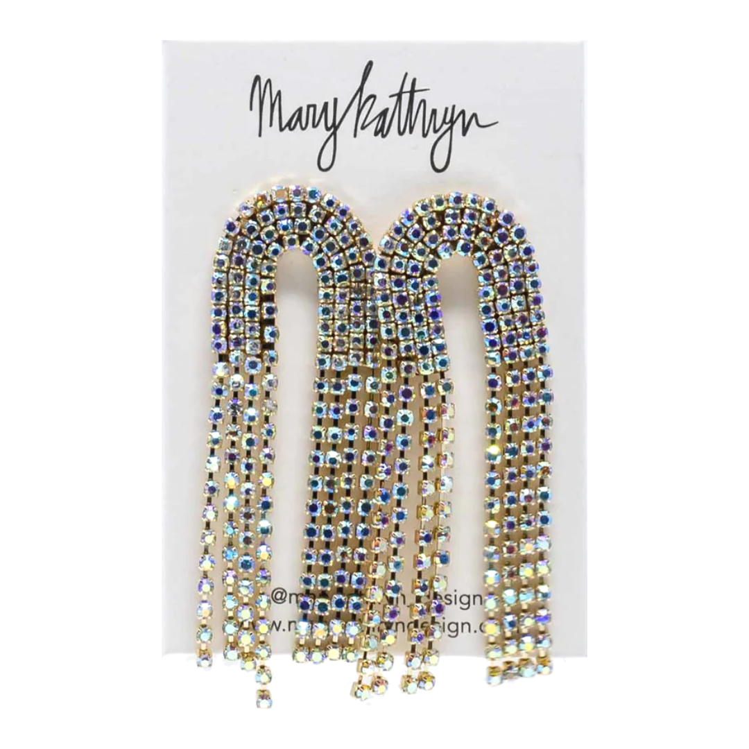 Iridescent Rainbow Drop Earrings