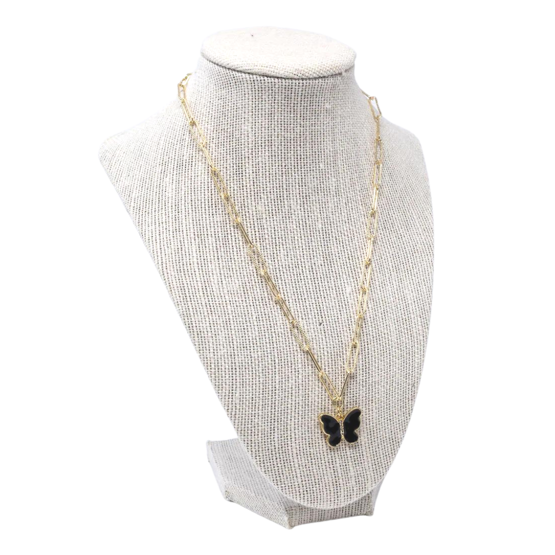 Black Butterfly Necklace