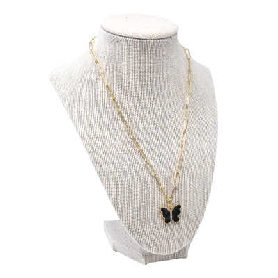 Black Butterfly Necklace