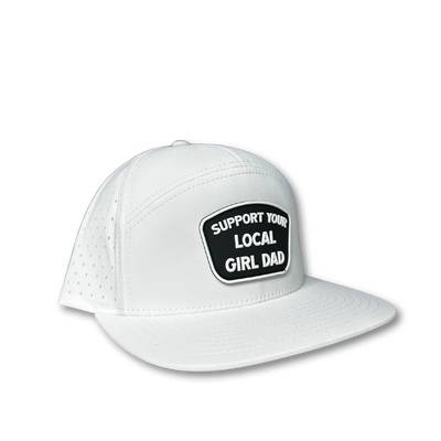 Premium Active Support Your Local Girl Dad PVC Patch Hat (White)