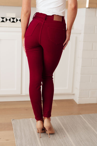 Wanda High Rise Control Top Skinny Jeans Scarlet