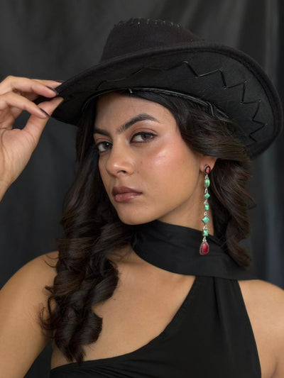 Handmade Sterling Silver Dahlia Rose with Emerald Valley Turquoise Post Earrings "Signed Nizhoni"