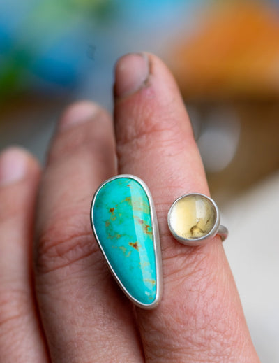 AESTAS MAJOR TURQUOISE CITRINE + STERLING RING