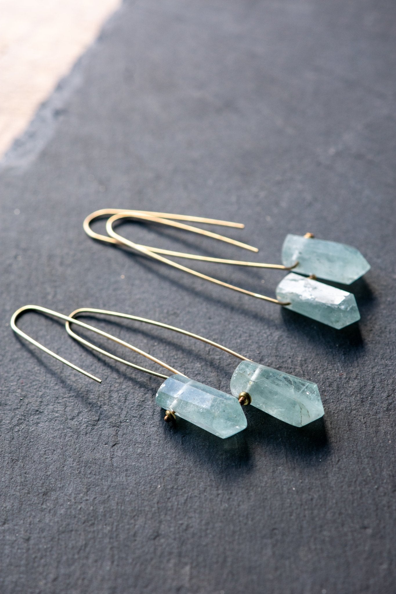 AQUAMARINE BULLET EARRINGS