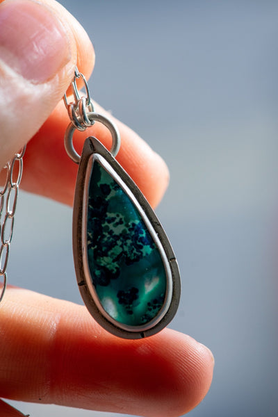 ARCHIPELAGO NECKLACES IN CHRYSOCOLLA + QUARTZ