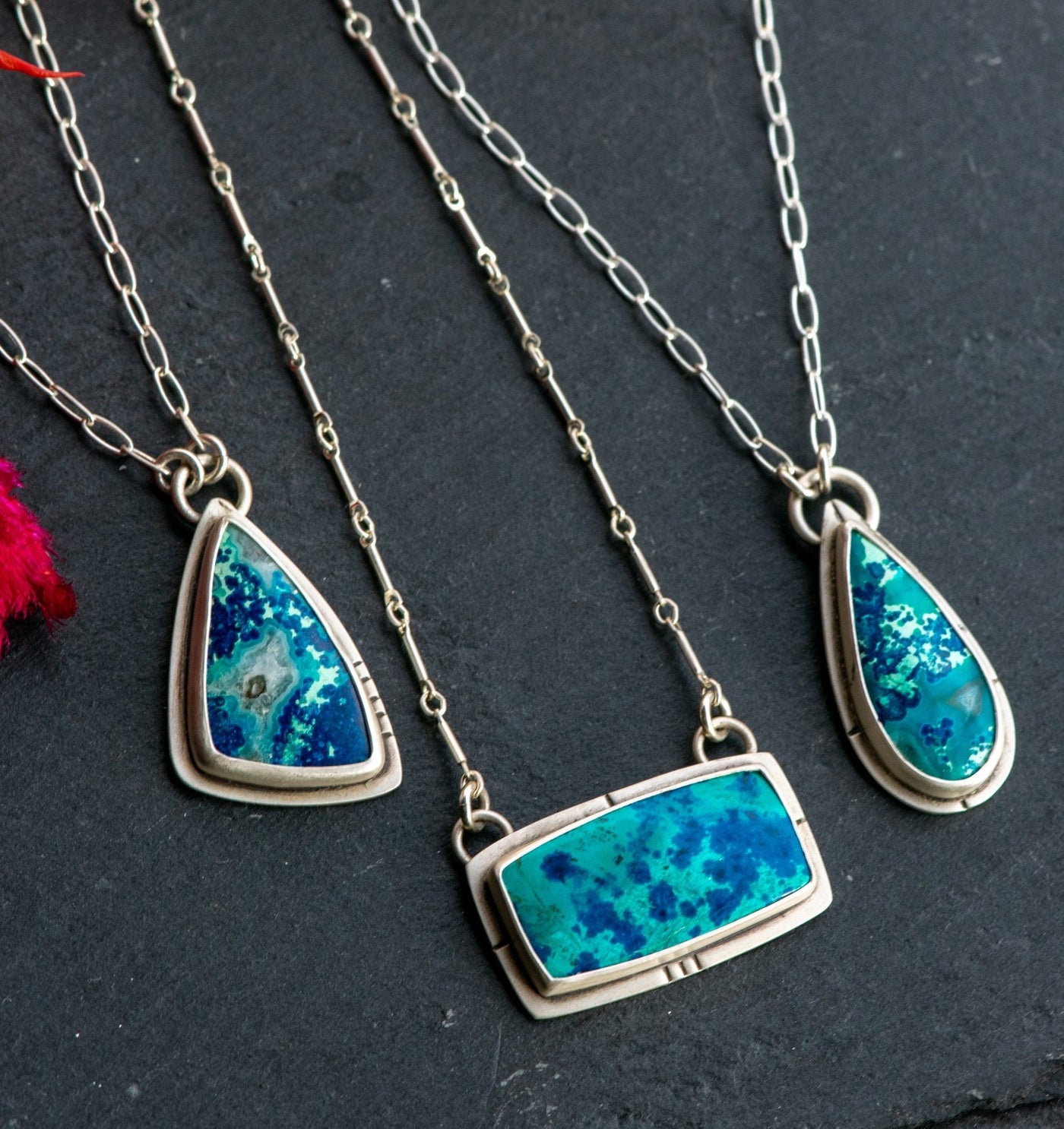 ARCHIPELAGO NECKLACES IN CHRYSOCOLLA + QUARTZ