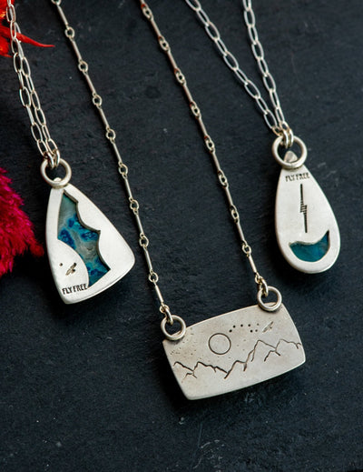 ARCHIPELAGO NECKLACES IN CHRYSOCOLLA + QUARTZ
