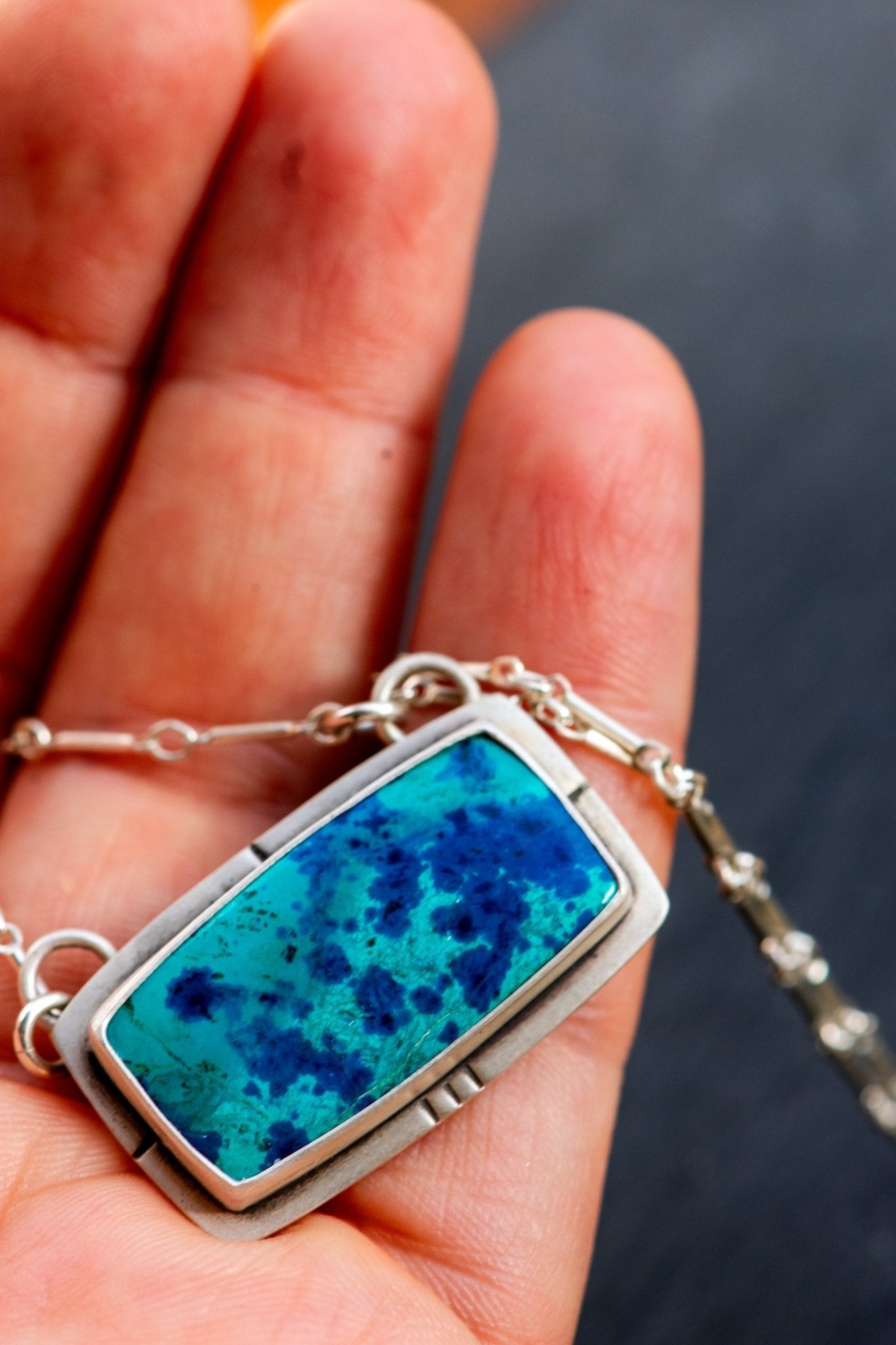 ARCHIPELAGO NECKLACES IN CHRYSOCOLLA + QUARTZ