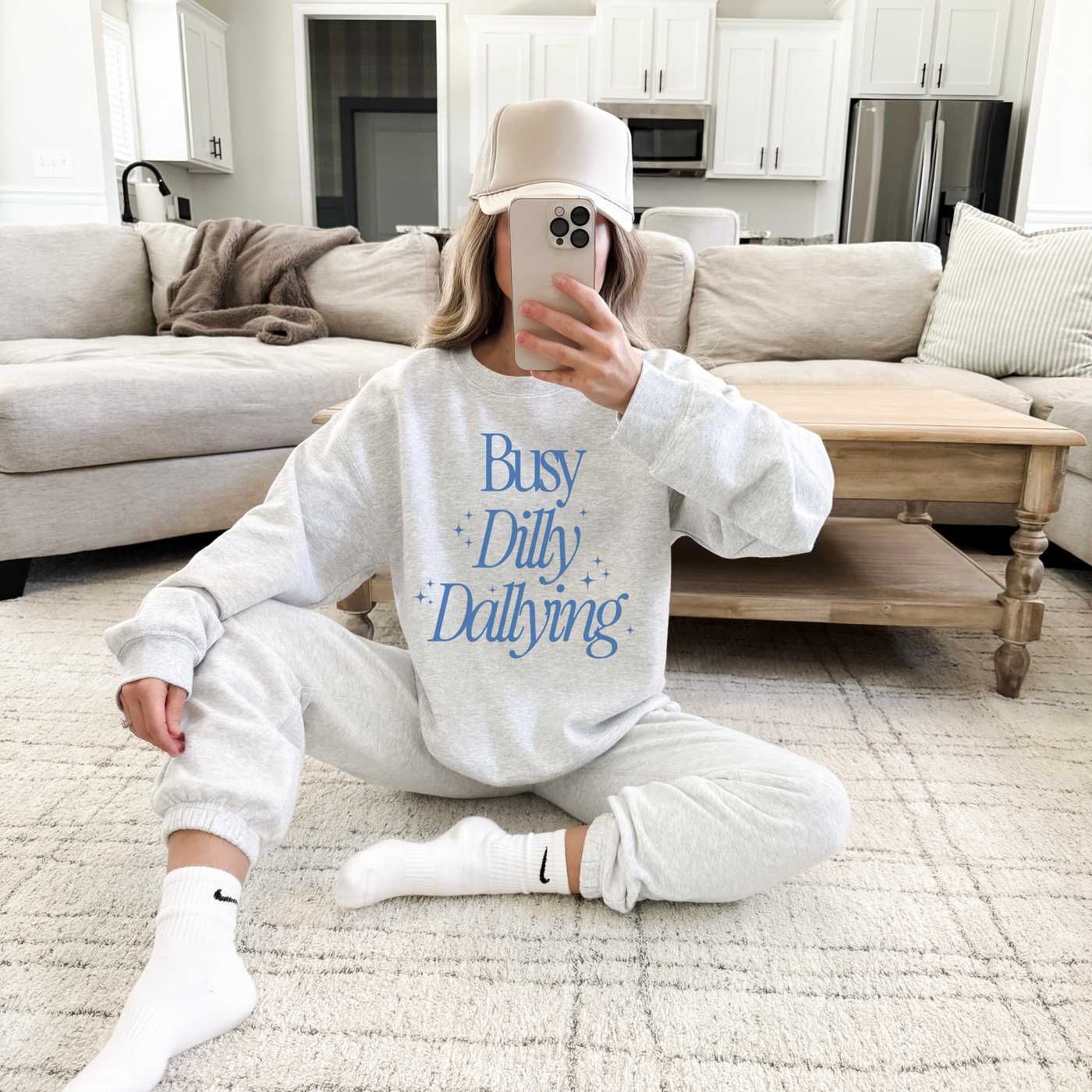 Busy Dilly Dallying Crewneck Sweatshirt | Cozy Graphic Pullover