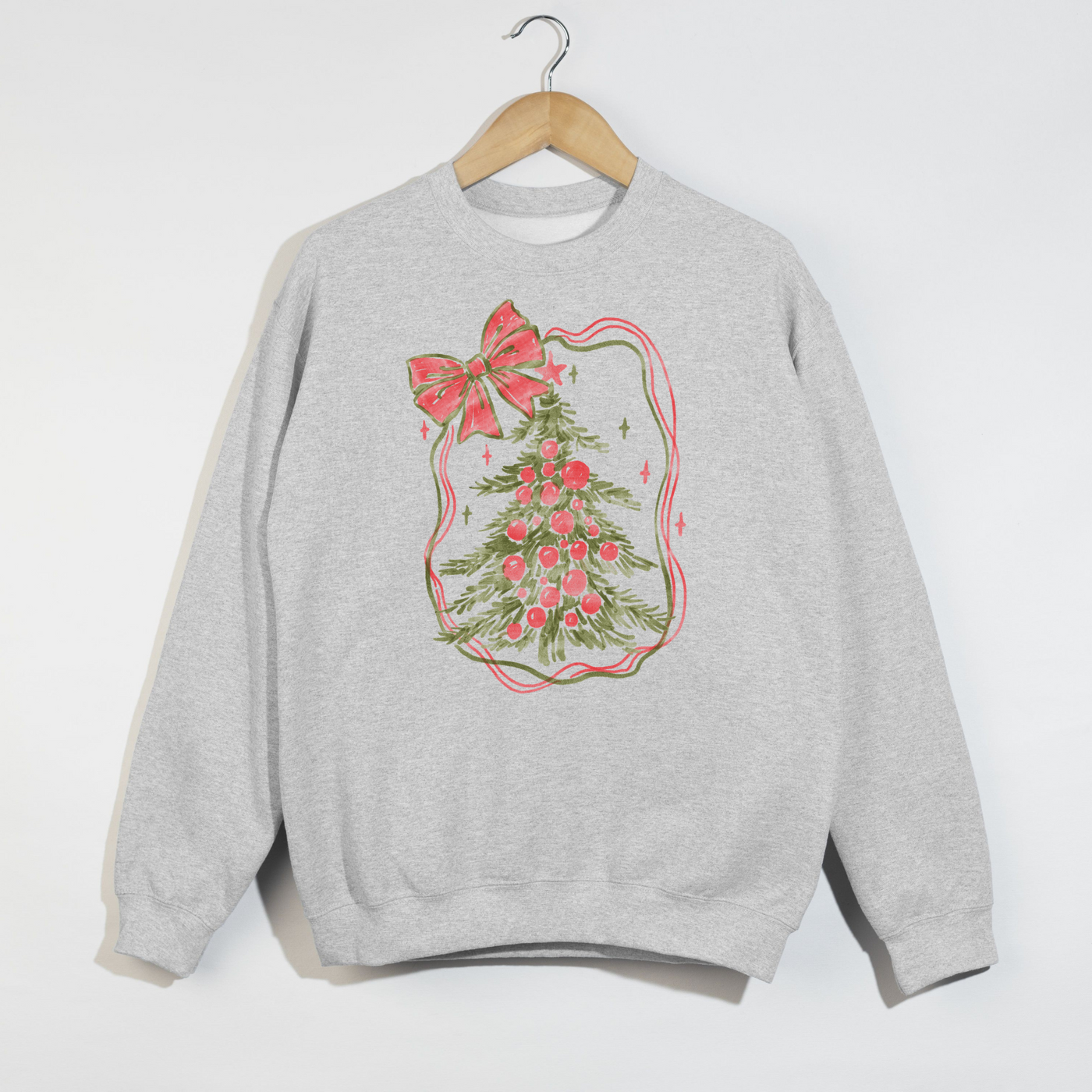 Christmas Tree Bow Crewneck Sweatshirt