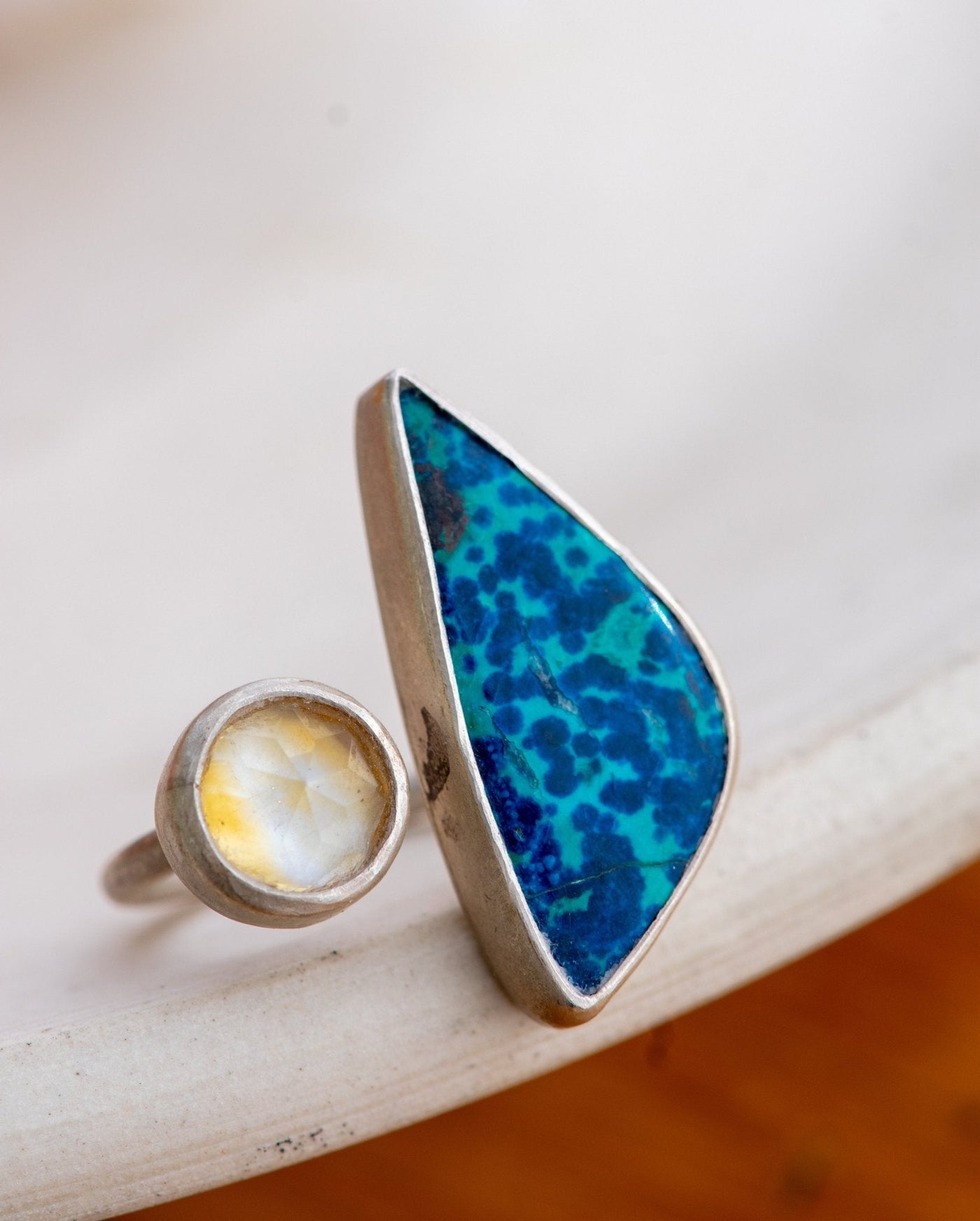 AZURE AND JOY CHRYSOCOLLA AND CITRINE RING