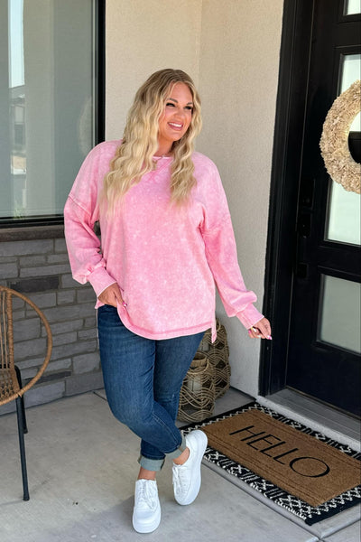 Luna Mineral Wash Sweatshirt in Two Colors