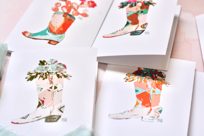 Western Cowboy Boot Blank Card Set