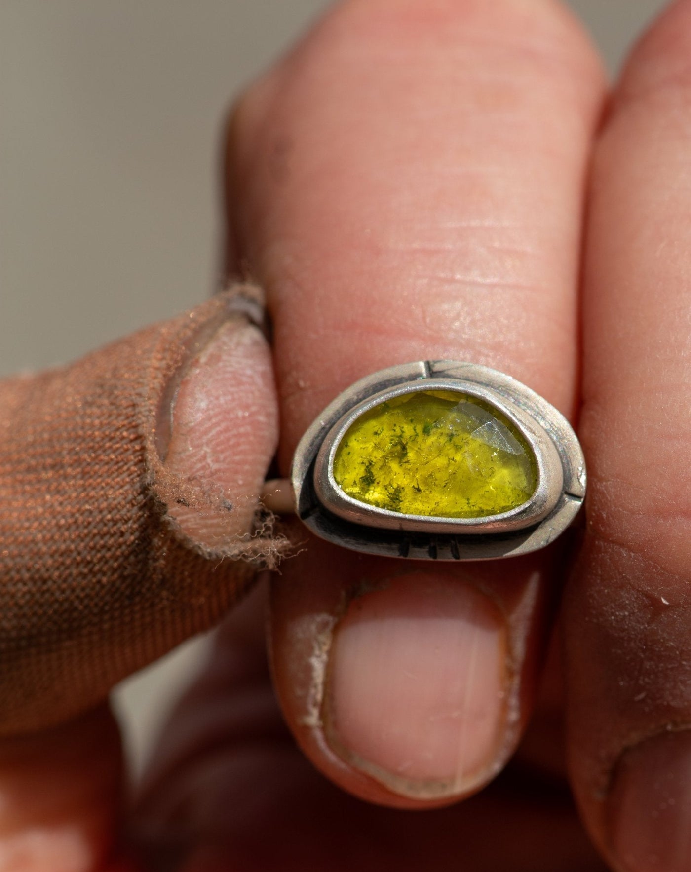 BRIGHT OLIVE TOURMALINE RING