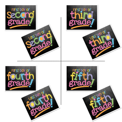 First & Last Day of School Signs | Photo Prop Deck | 17 Grades | (4) Styles