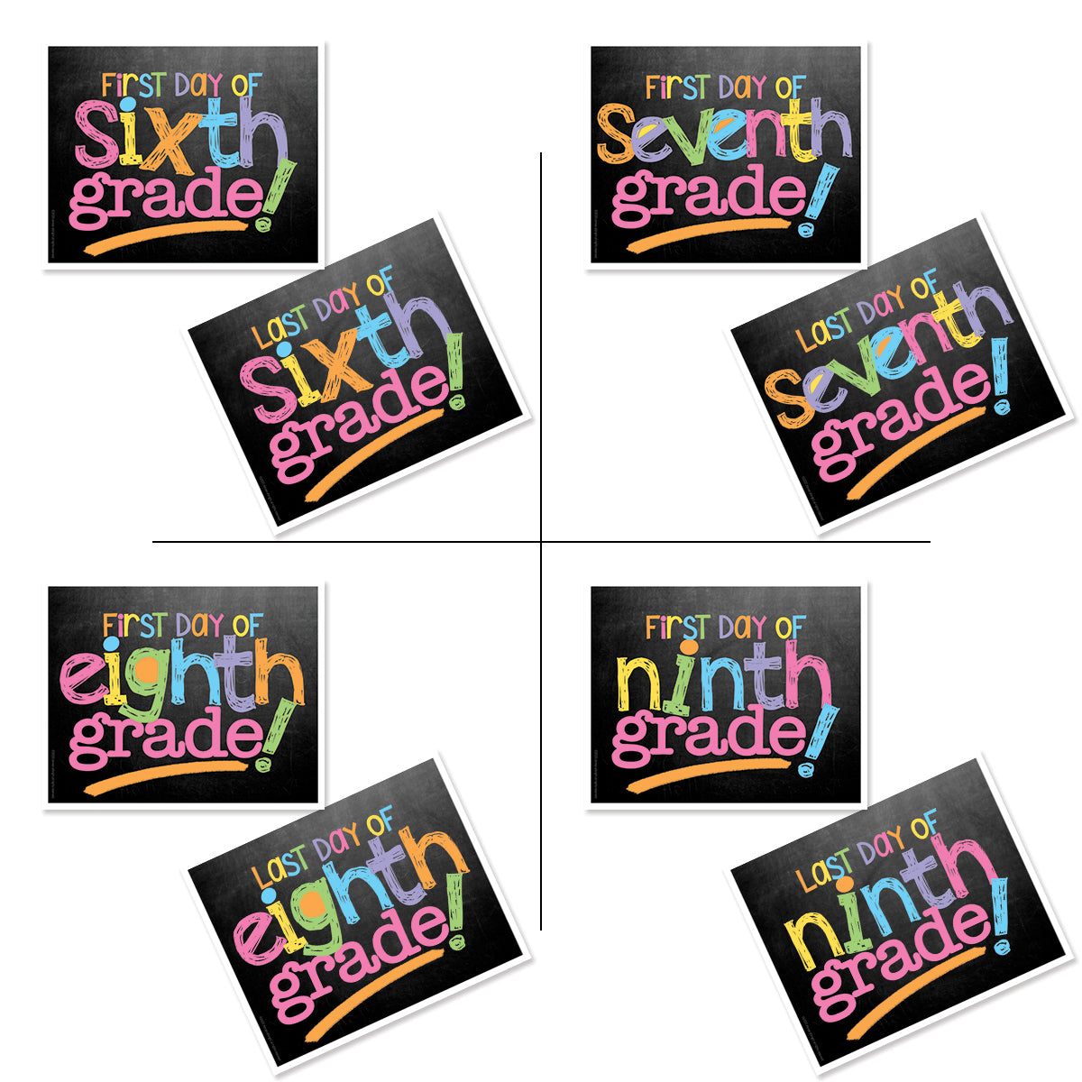 First & Last Day of School Signs + BONUS App Membership | Photo Prop Deck | 17 Grades | (4) Styles