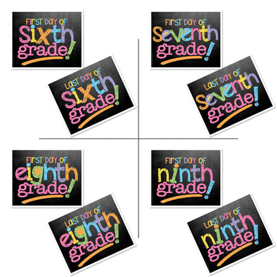 First & Last Day of School Signs + BONUS App Membership | Photo Prop Deck | 17 Grades | (4) Styles