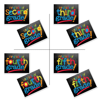 First & Last Day of School Signs + BONUS App Membership | Photo Prop Deck | 17 Grades | (4) Styles