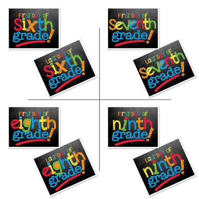 First & Last Day of School Signs + BONUS App Membership | Photo Prop Deck | 17 Grades | (4) Styles