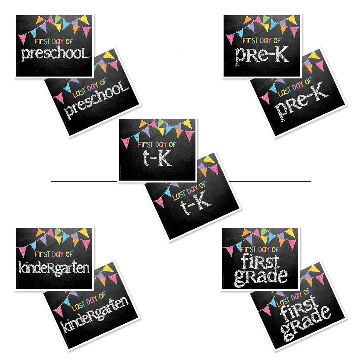 First & Last Day of School Signs + BONUS App Membership | Photo Prop Deck | 17 Grades | (4) Styles
