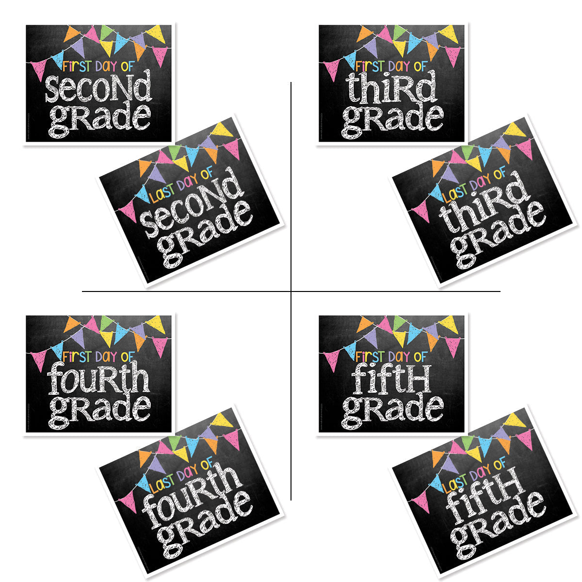 First & Last Day of School Signs | Photo Prop Deck | 17 Grades | (4) Styles