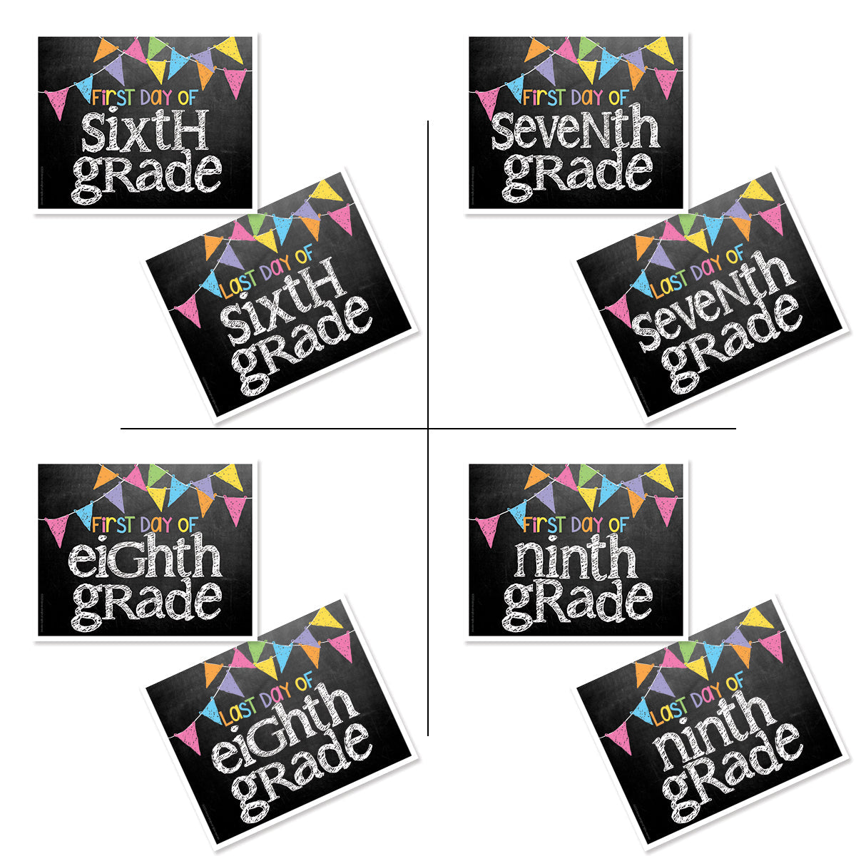 First & Last Day of School Signs + BONUS App Membership | Photo Prop Deck | 17 Grades | (4) Styles