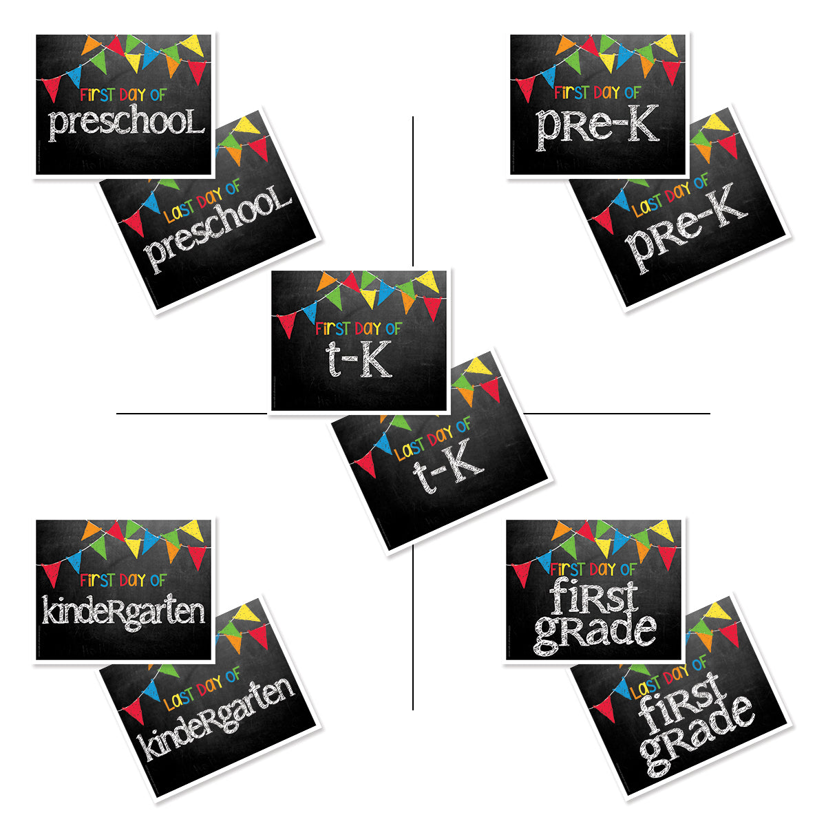 First & Last Day of School Signs + BONUS App Membership | Photo Prop Deck | 17 Grades | (4) Styles