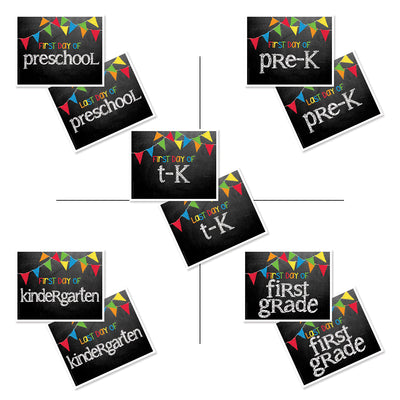 First & Last Day of School Signs | Photo Prop Deck | 17 Grades | (4) Styles