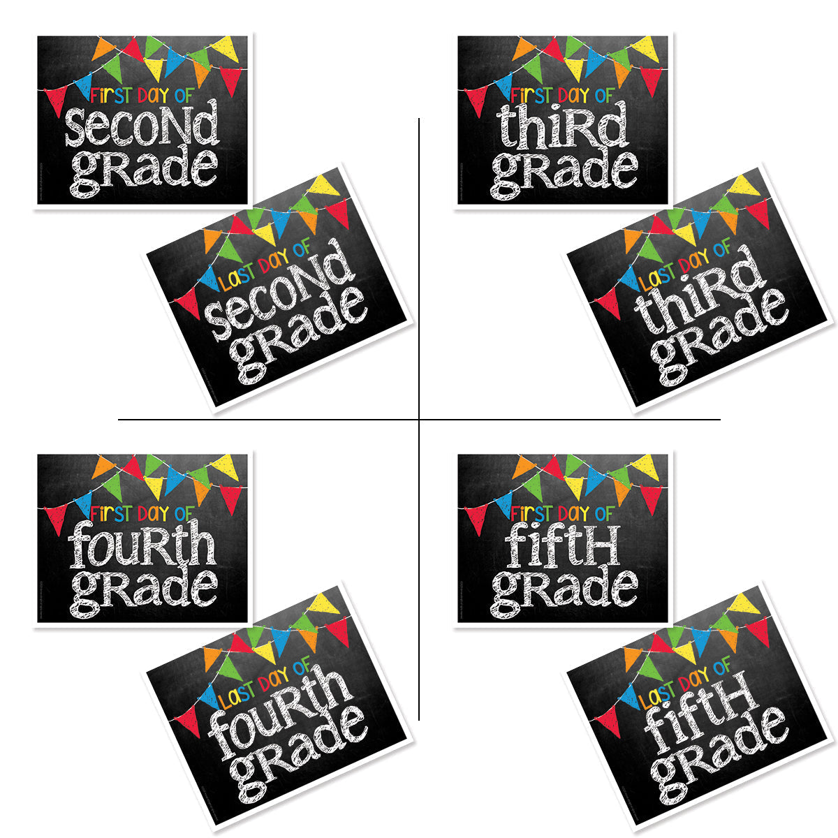First & Last Day of School Signs + BONUS App Membership | Photo Prop Deck | 17 Grades | (4) Styles