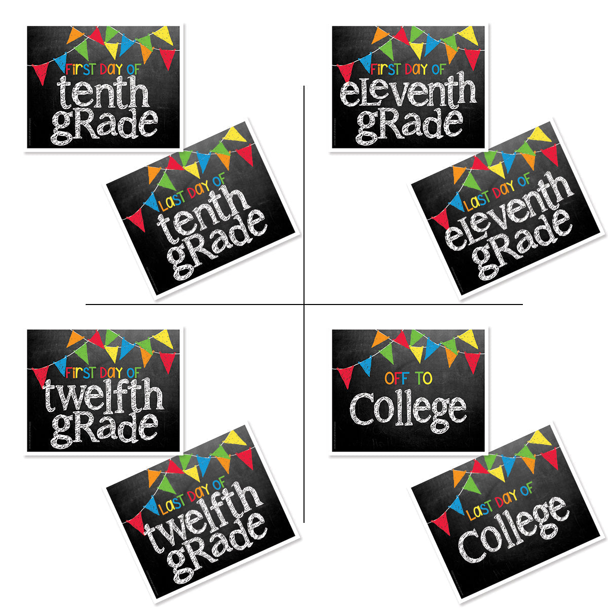 First & Last Day of School Signs + BONUS App Membership | Photo Prop Deck | 17 Grades | (4) Styles