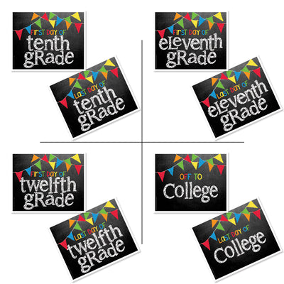 First & Last Day of School Signs | Photo Prop Deck | 17 Grades | (4) Styles