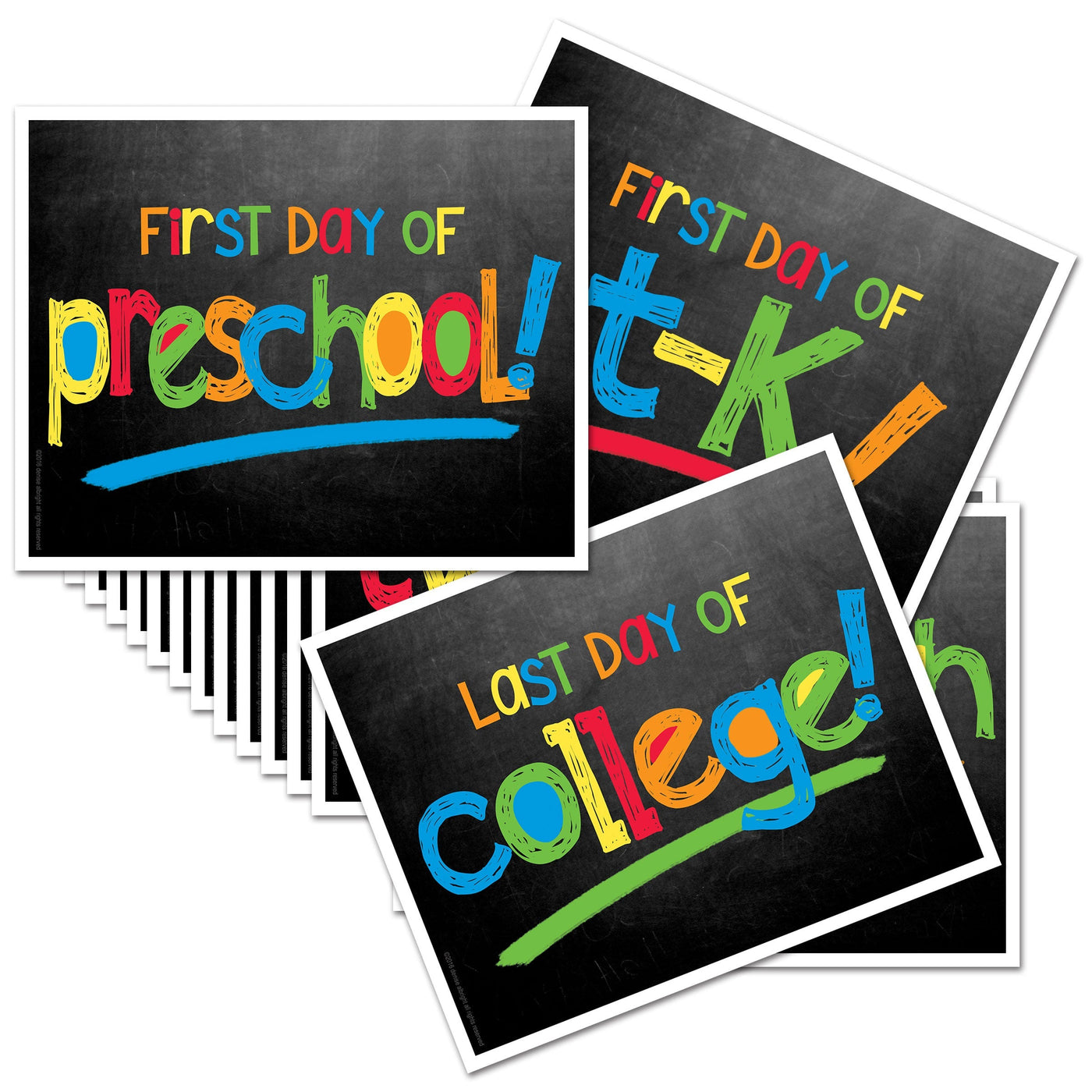 First & Last Day of School Signs | Photo Prop Deck | 17 Grades | (4) Styles