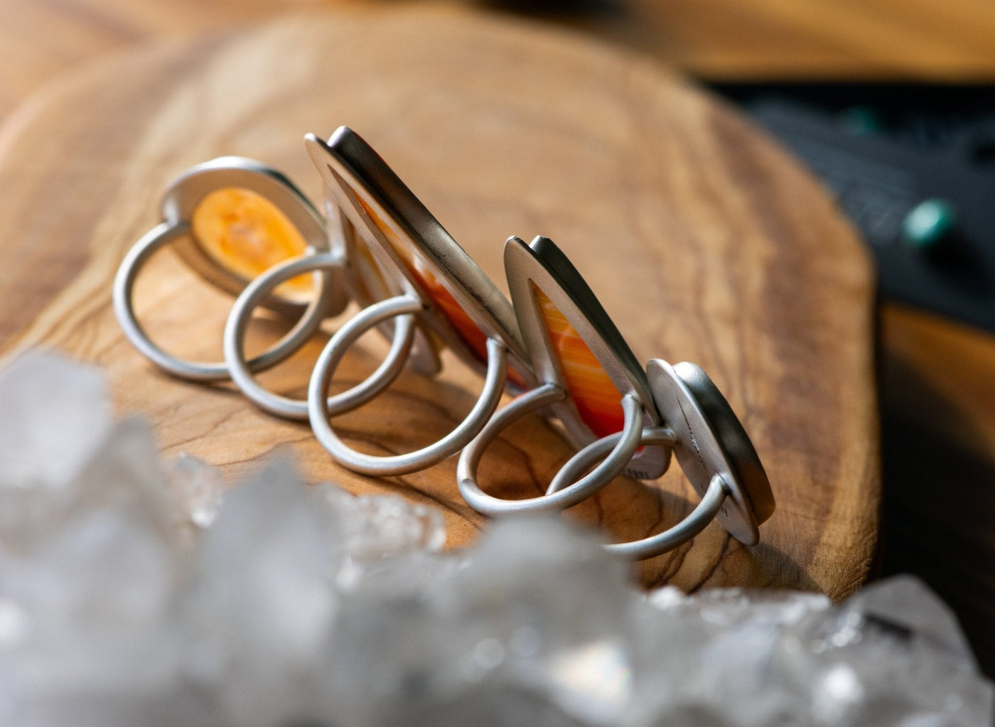 CARNELIAN CRYSTAL CAVE RING