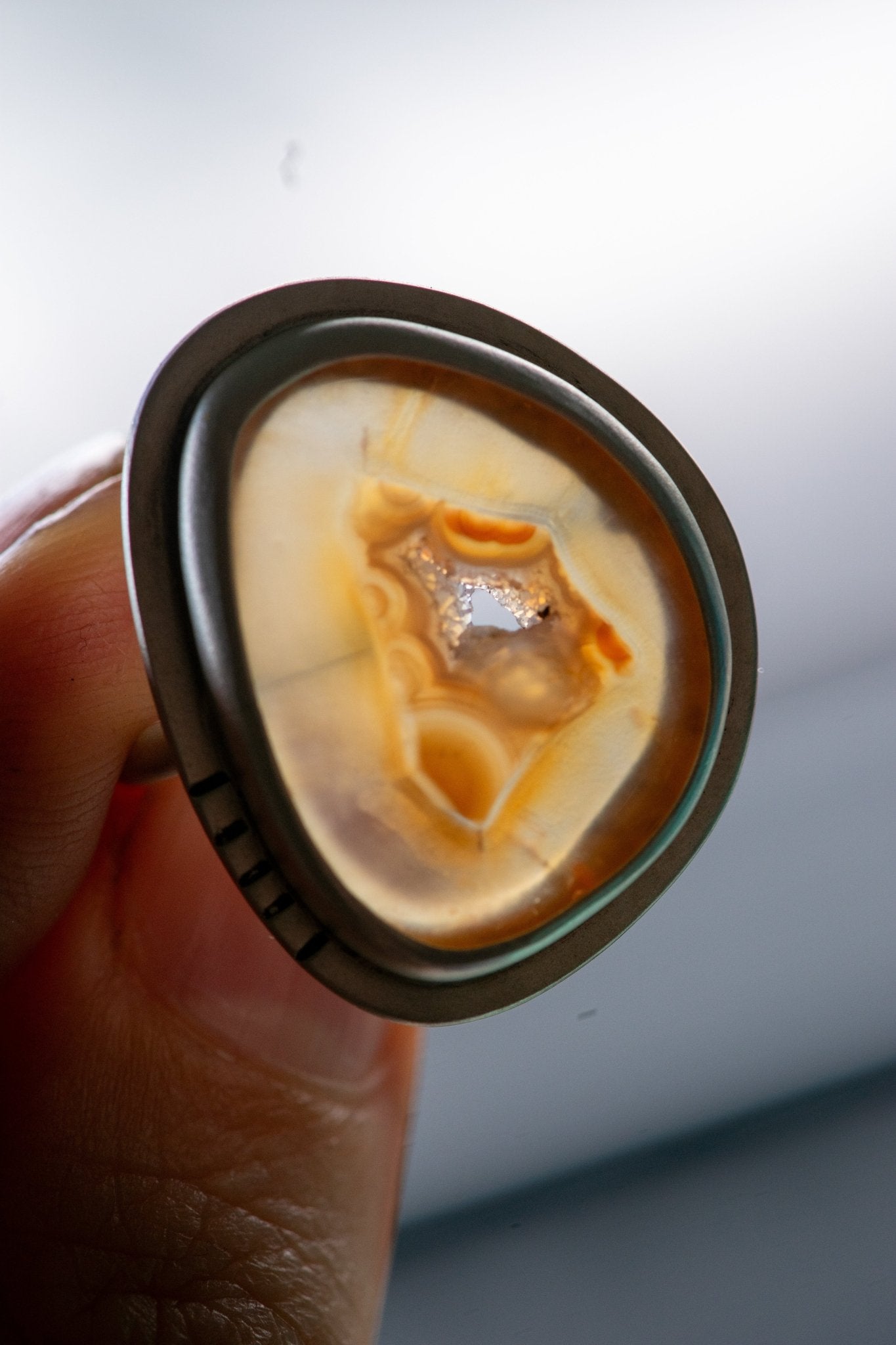 CARNELIAN CRYSTAL CAVE RING