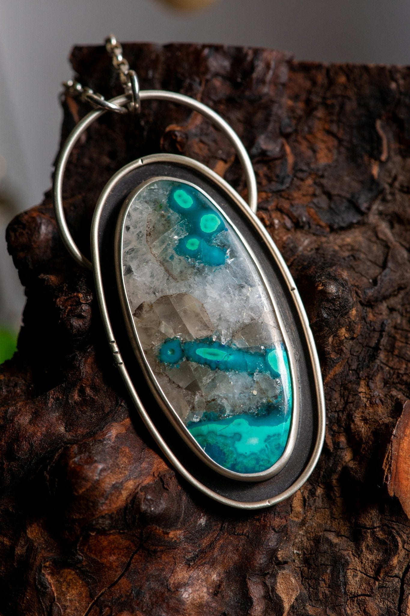 CHANNELING CHRYSOCOLLA + QUARTZ NECKLACE