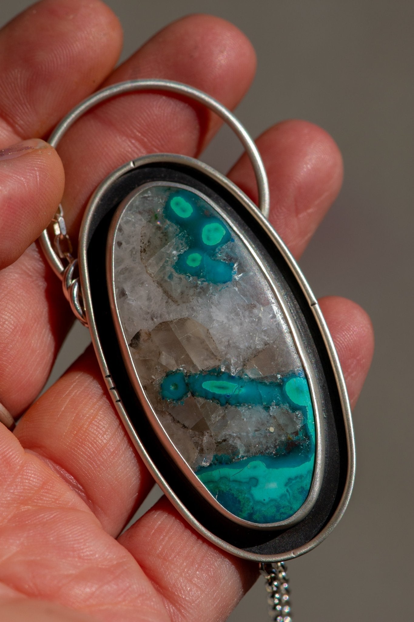 CHANNELING CHRYSOCOLLA + QUARTZ NECKLACE