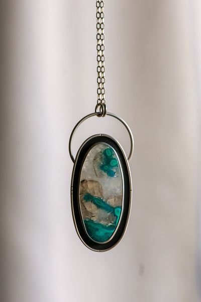 CHANNELING CHRYSOCOLLA + QUARTZ NECKLACE
