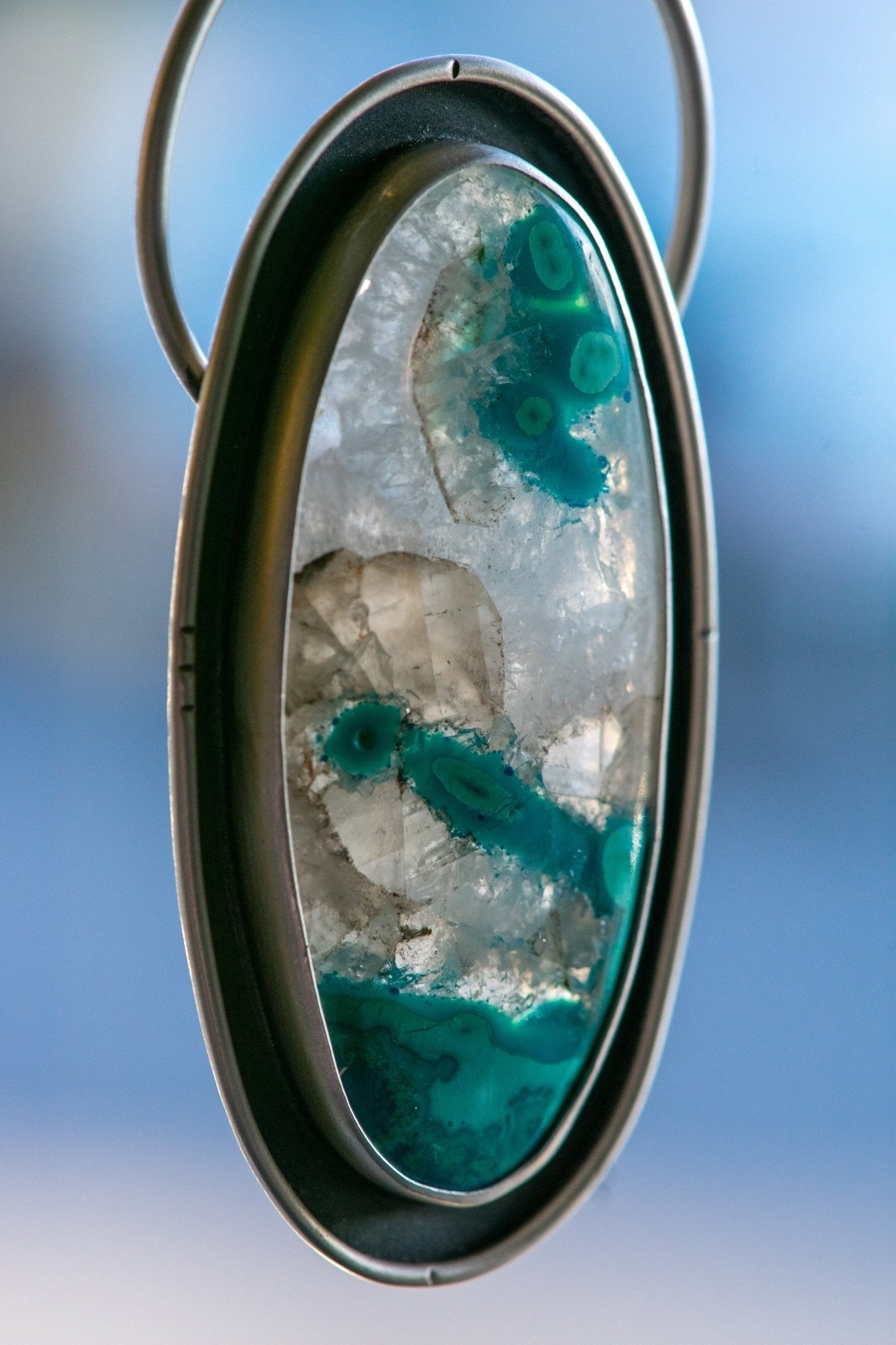 CHANNELING CHRYSOCOLLA + QUARTZ NECKLACE