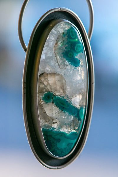 CHANNELING CHRYSOCOLLA + QUARTZ NECKLACE