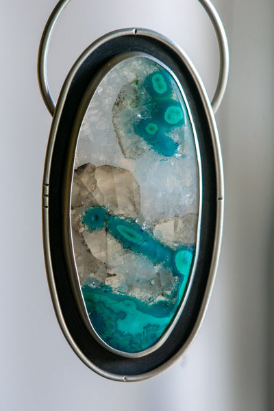 CHANNELING CHRYSOCOLLA + QUARTZ NECKLACE