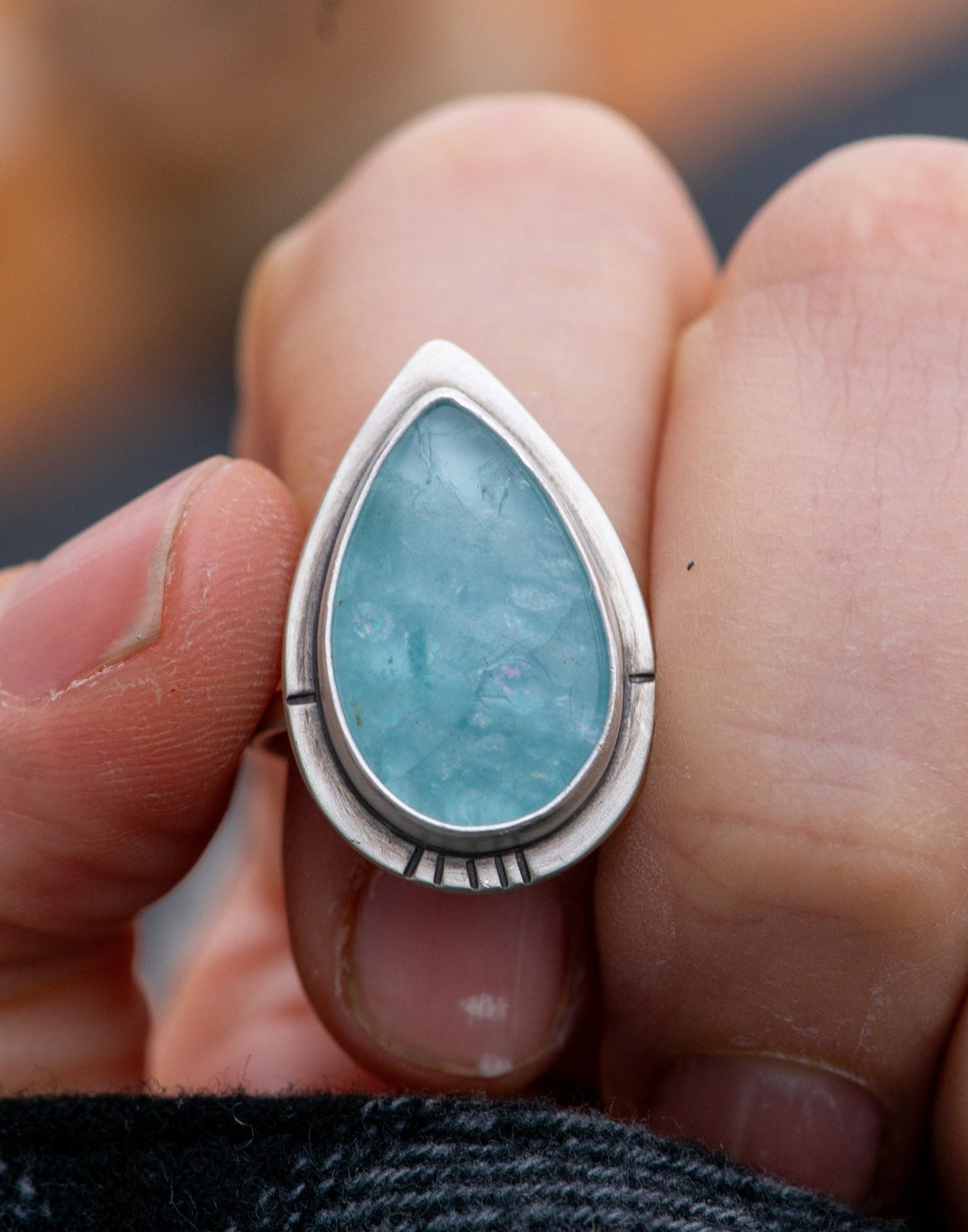 CONTENT AQUAMARINE RING
