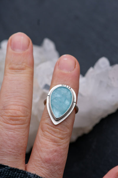 CONTENT AQUAMARINE RING
