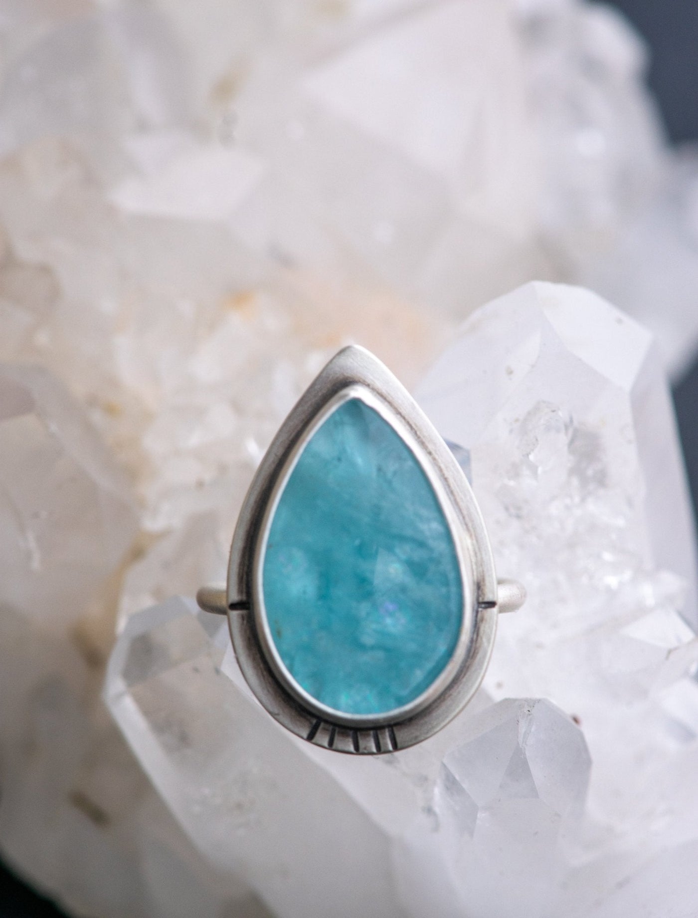 CONTENT AQUAMARINE RING