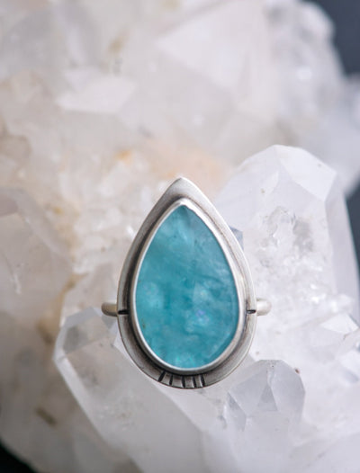 CONTENT AQUAMARINE RING
