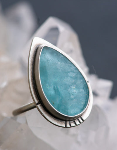 CONTENT AQUAMARINE RING