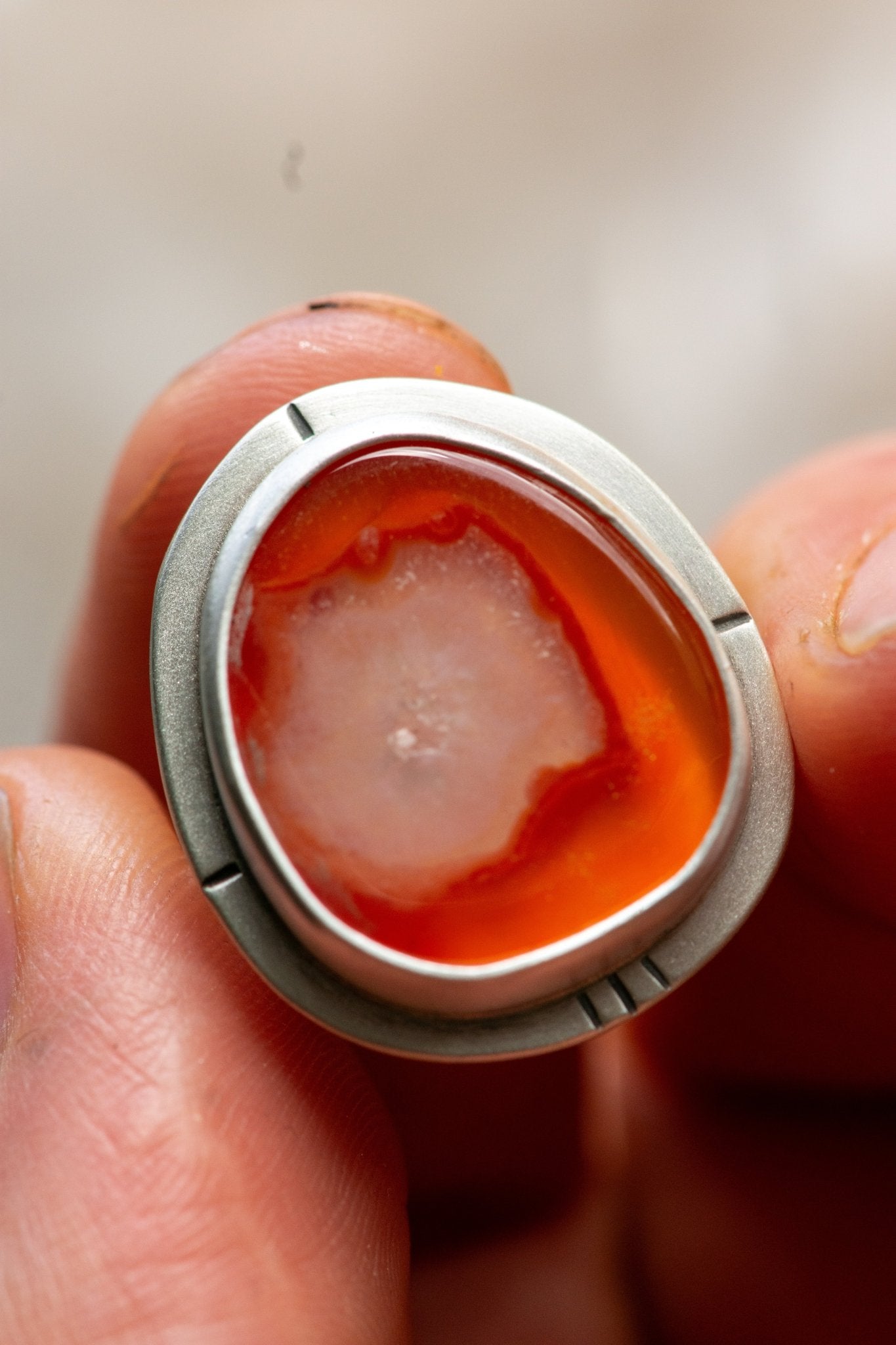 ELECTRIC SLIDE CARNELIAN RING