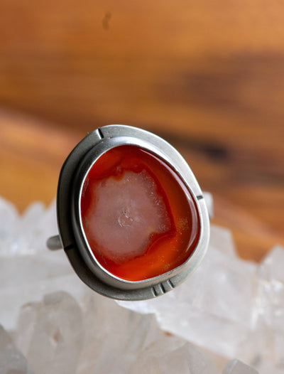 ELECTRIC SLIDE CARNELIAN RING
