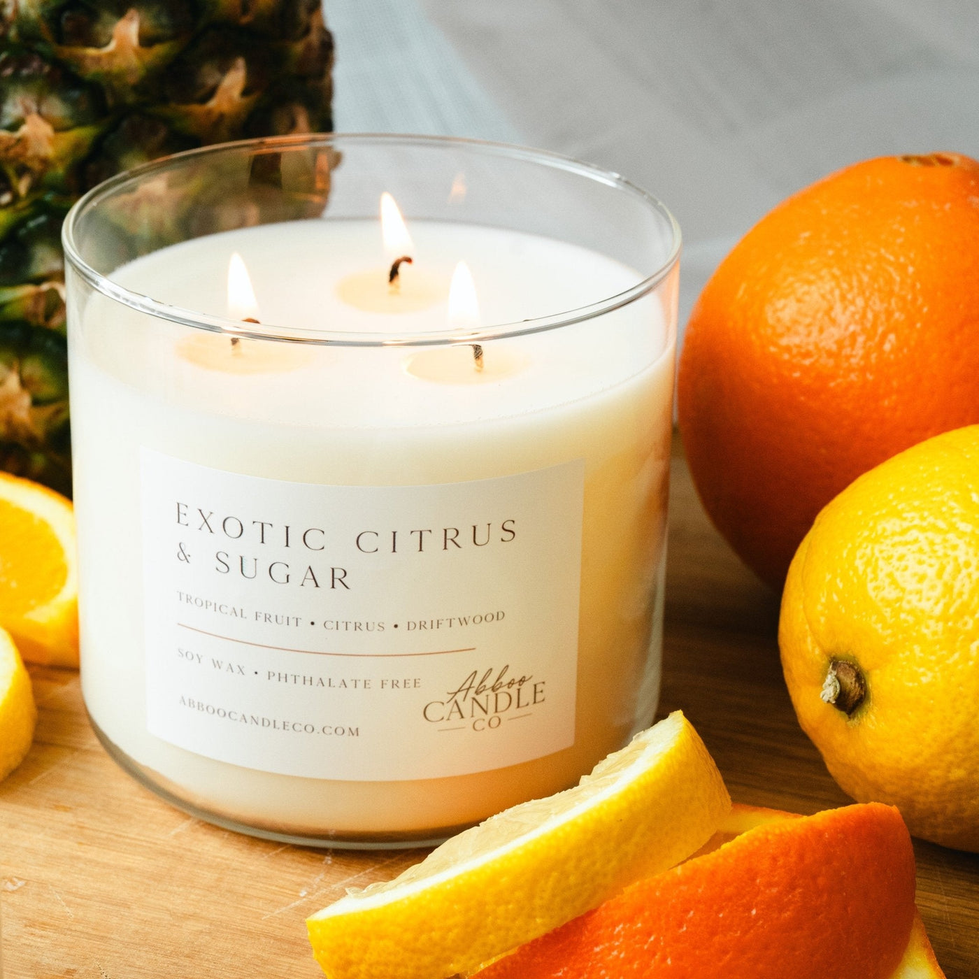 Exotic Citrus and Sugar 3-Wick Soy Candle