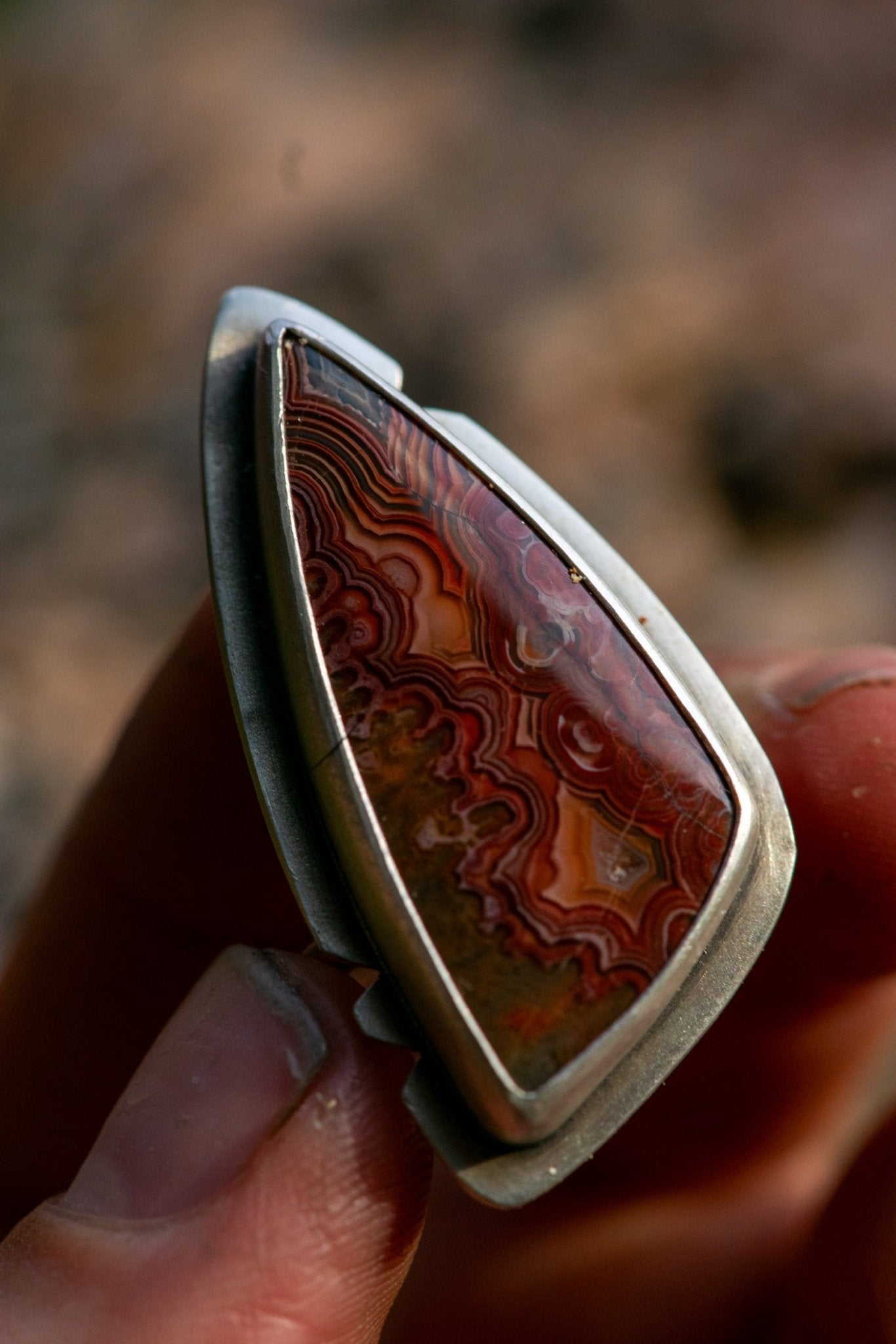 FLAME AGATE RING